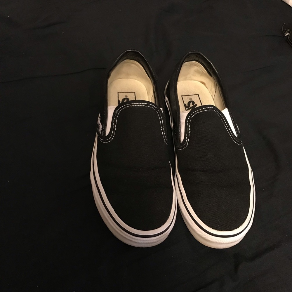Black & White Womens Slip On Vans